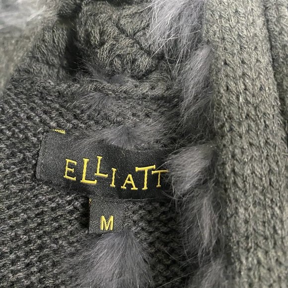 Elliatt Enwtined Rabbit Fur Vest Charcoal Gray High Low Asymmetrical Women's M - Picture 3 of 12